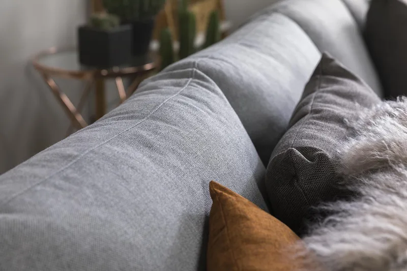 Crazy 4-personers Vendbar L-formet Chaiselongsofa i Stof - Grå - Møbler - Sofaer - Sofa med chaiselong - 4 personers sofa med chaiselong