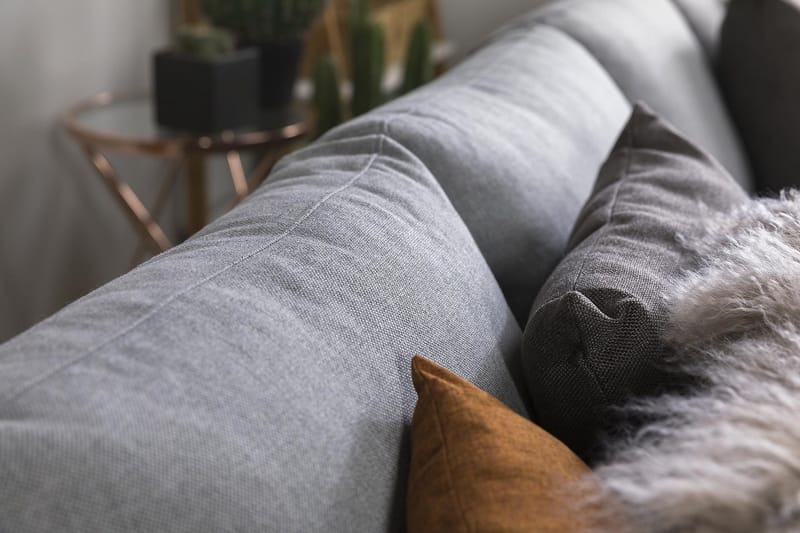 Crazy 4-personers Vendbar L-formet Chaiselongsofa i Stof - Grå - Møbler - Sofaer - Sofa med chaiselong - 4 personers sofa med chaiselong