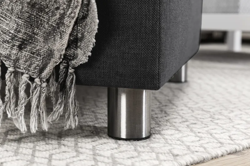 Crazy 4-personers Højrevendt L-formet Chaiselongsofa i Stof - Mørkegrå - Møbler - Sofaer - Sofa med chaiselong - 3 personers sofa med chaiselong