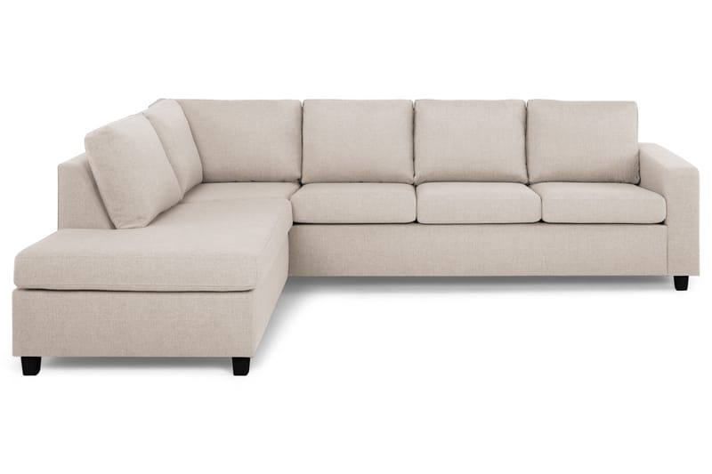 Crazy 4-personers Venstrevendt L-formet Chaiselongsofa i Stof - Beige - Møbler - Sofaer - Sofa med chaiselong - 3 personers sofa med chaiselong