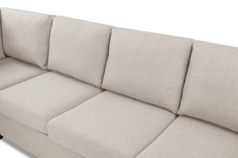 Crazy 4-personers Venstrevendt L-formet Chaiselongsofa i Stof - Beige - Møbler - Sofaer - Sofa med chaiselong - 3 personers sofa med chaiselong