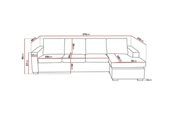 Crazy 4-personers Vendbar L-formet Chaiselongsofa i Stof - Mørkeblå - Møbler - Sofaer - Sofa med chaiselong