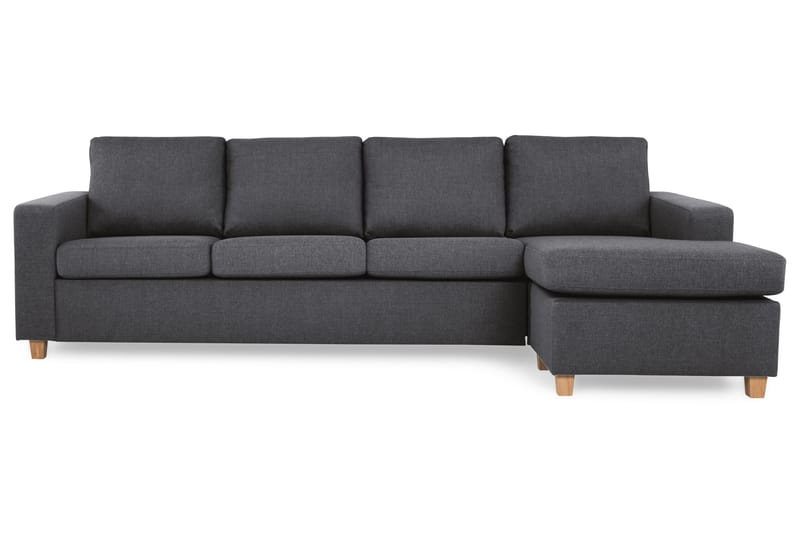 Crazy 4-personers Vendbar L-formet Chaiselongsofa i Stof, Mørkegrå