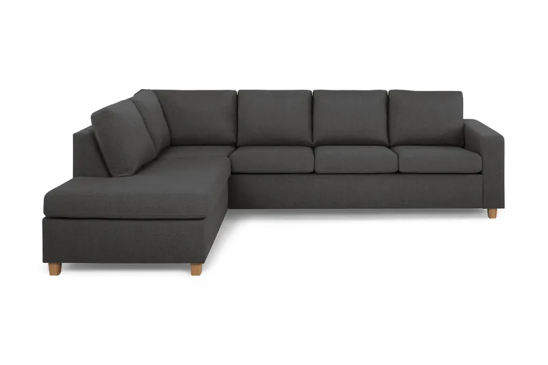 Crazy 4-personers Venstrevendt L-formet Chaiselongsofa i Stof - Mørkegrå - Møbler - Sofaer - Sofa med chaiselong - 3 personers sofa med chaiselong