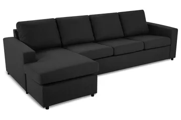 Crazy 4-personers Vendbar L-formet Chaiselongsofa i Stof - Antracit - Møbler - Sofaer - Sofa med chaiselong