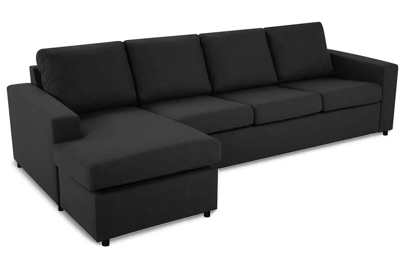 Crazy 4-personers Vendbar L-formet Chaiselongsofa i Stof - Antracit - Møbler - Sofaer - Sofa med chaiselong - 4 personers sofa med chaiselong