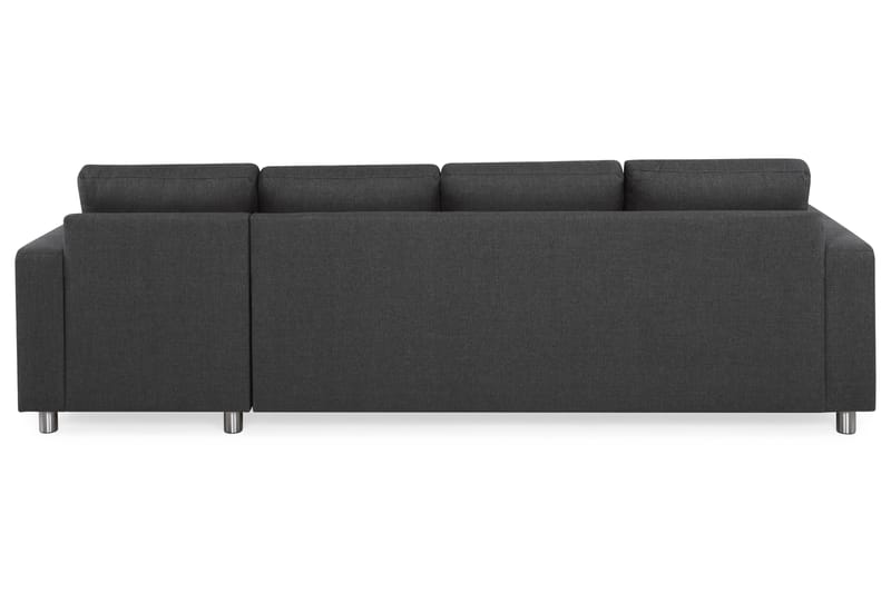 Crazy 4-personers Vendbar L-formet Chaiselongsofa i Stof - Antracit - Møbler - Sofaer - Sofa med chaiselong