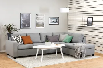 Crazy 4-personers Højrevendt L-formet Chaiselongsofa i Stof - Grå - Møbler - Sofaer - Sofa med chaiselong