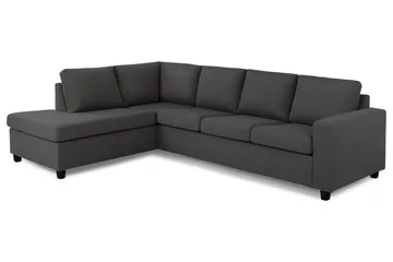 Crazy 4-personers Venstrevendt L-formet Chaiselongsofa i Stof - Mørkegrå - Møbler - Sofaer - Sofa med chaiselong