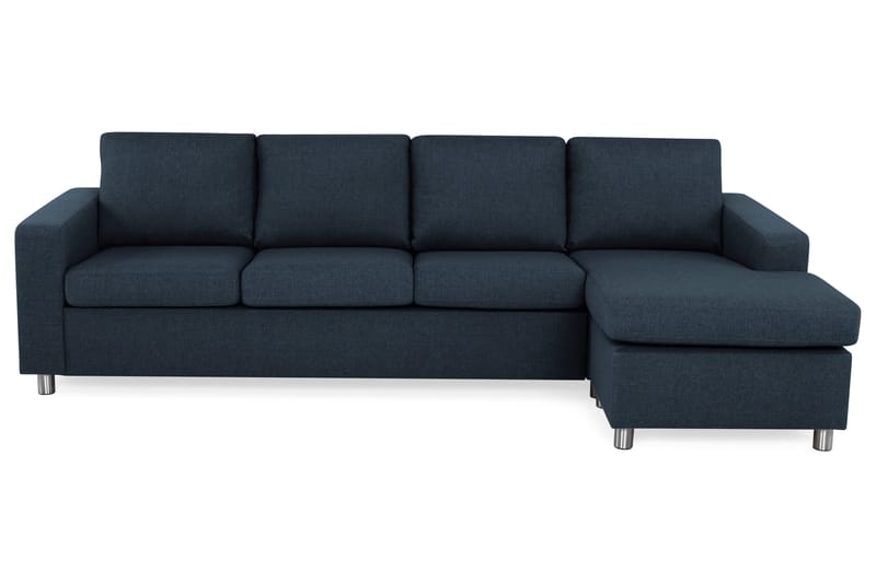 Crazy 4-personers Vendbar L-formet Chaiselongsofa i Stof - Blå - Møbler - Sofaer - Sofa med chaiselong - 4 personers sofa med chaiselong