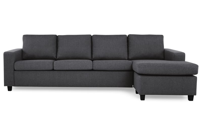 Crazy 4-personers Vendbar L-formet Chaiselongsofa i Stof - Mørkegrå - Møbler - Sofaer - Sofa med chaiselong
