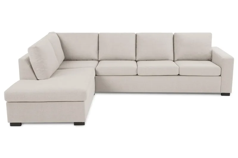 Crazy 4-personers Venstrevendt L-formet Chaiselongsofa i Stof - Beige - Møbler - Sofaer - Sofa med chaiselong - 3 personers sofa med chaiselong