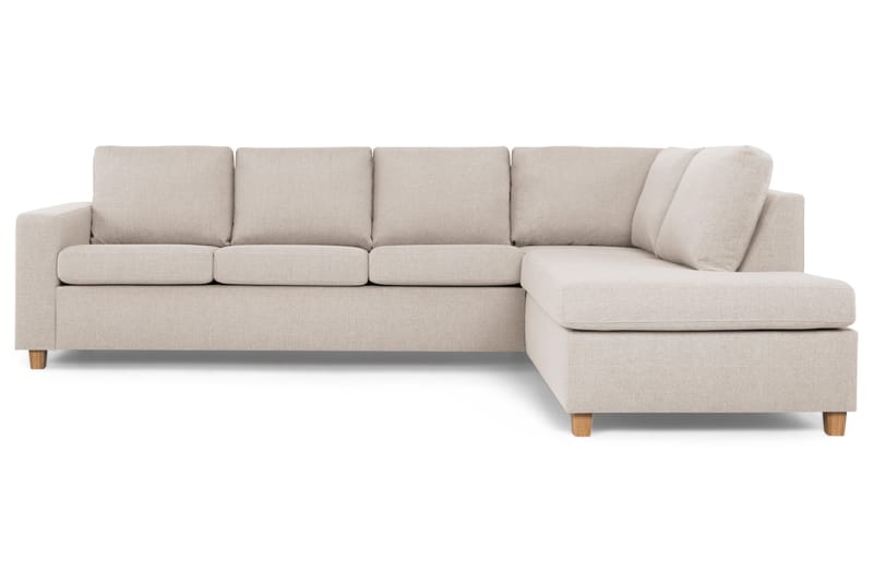 Crazy 4-personers Højrevendt L-formet Chaiselongsofa i Stof - Beige - Møbler - Sofaer - Sofa med chaiselong - 3 personers sofa med chaiselong