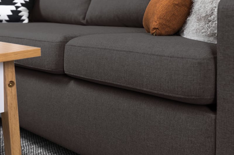 Crazy 4-personers Venstrevendt L-formet Chaiselongsofa i Stof - Mørkegrå - Møbler - Sofaer - Sofa med chaiselong