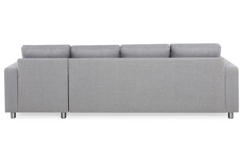 Crazy 4-personers Vendbar L-formet Chaiselongsofa i Stof - Grå - Møbler - Sofaer - Sofa med chaiselong - 4 personers sofa med chaiselong