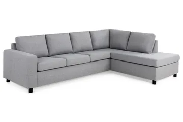 Crazy 4-personers Højrevendt L-formet Chaiselongsofa i Stof - Grå - Møbler - Sofaer - Sofa med chaiselong