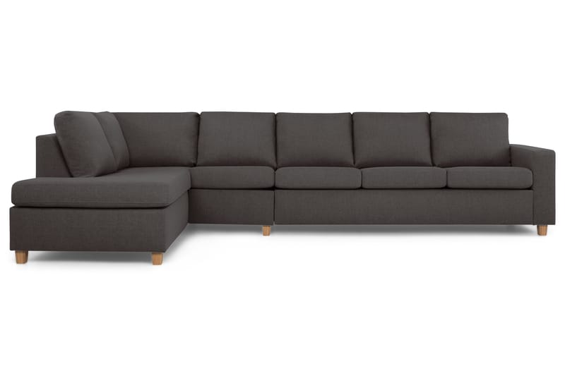 Crazy 5-personers Venstrevendt L-formet Chaiselongsofa i Stof - Mørkegrå - Møbler - Sofaer - Sofa med chaiselong