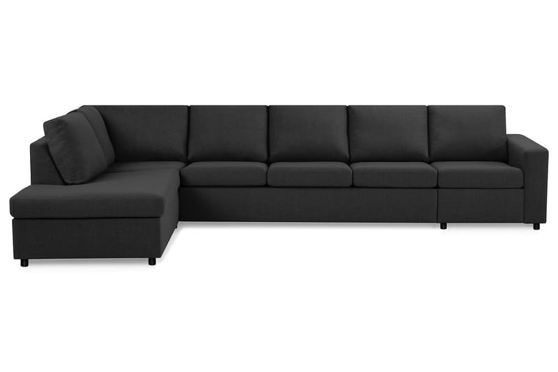 Crazy 5-personers Venstrevendt L-formet Chaiselongsofa i Stof - Antracit - Møbler - Sofaer - Sofa med chaiselong