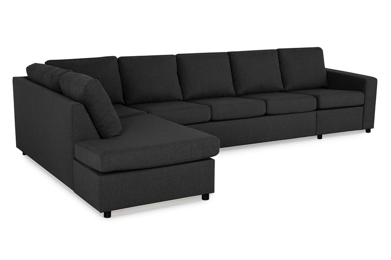 Crazy 5-personers Venstrevendt L-formet Chaiselongsofa i Stof - Antracit - Møbler - Sofaer - Sofa med chaiselong
