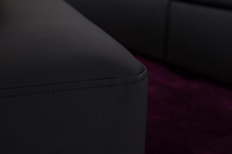Crazy 5-personers Venstrevendt L-formet Chaiselongsofa i Kunstlæder - Sort - Møbler - Sofaer - Sofa med chaiselong