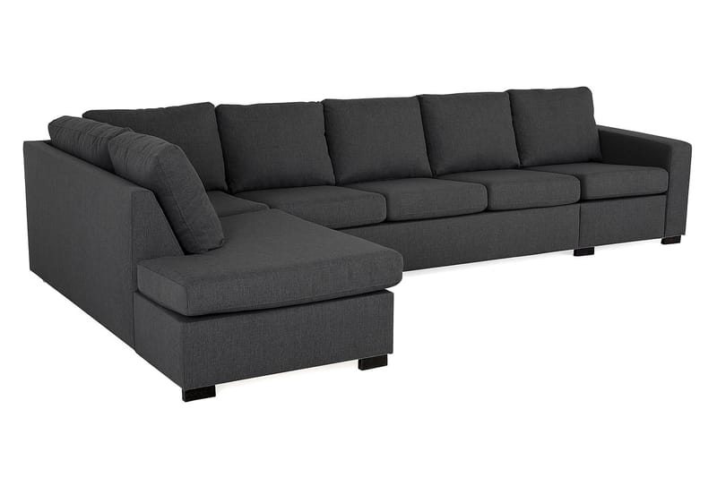 Crazy 5-personers Venstrevendt L-formet Chaiselongsofa i Stof - Mørkegrå - Møbler - Sofaer - Sofa med chaiselong