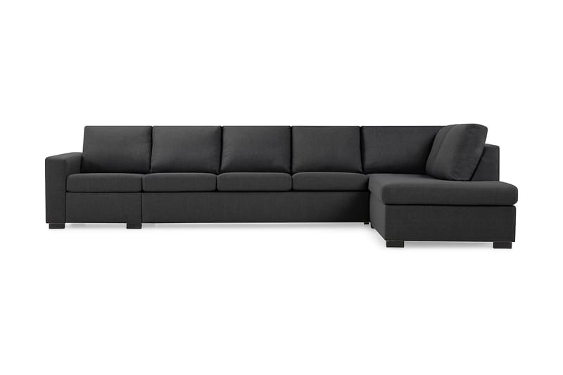 Crazy 5-personers Højrevendt L-formet Chaiselongsofa i Stof - Mørkegrå - Møbler - Sofaer - Sofa med chaiselong