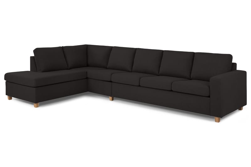 Crazy 5-personers Venstrevendt L-formet Chaiselongsofa i Stof - Antracit - Møbler - Sofaer - Sofa med chaiselong