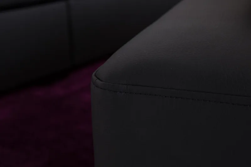 Crazy 5-personers Højrevendt L-formet Chaiselongsofa i Kunstlæder - Sort - Møbler - Sofaer - Sofa med chaiselong - 4 personers sofa med chaiselong