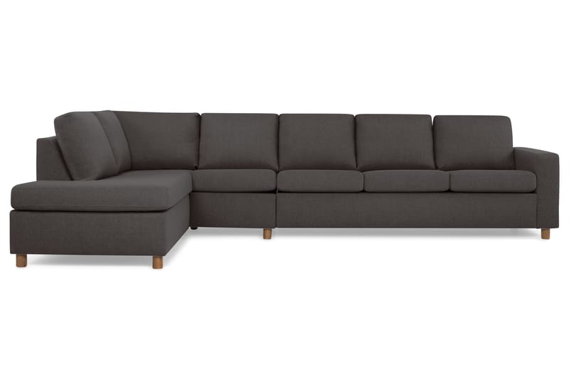 Crazy 5-personers Venstrevendt L-formet Chaiselongsofa i Stof - Mørkegrå - Møbler - Sofaer - Sofa med chaiselong