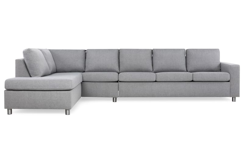 Crazy 5-personers Venstrevendt L-formet Chaiselongsofa i Stof - Grå - Møbler - Sofaer - Sofa med chaiselong