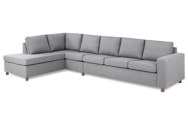Crazy 5-personers Venstrevendt L-formet Chaiselongsofa i Stof - Grå - Møbler - Sofaer - Sofa med chaiselong