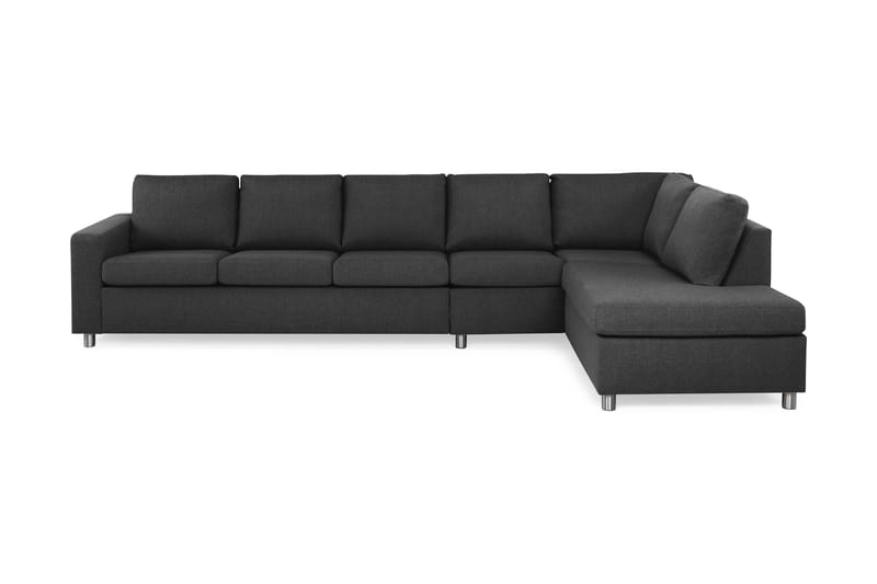 Crazy 5-personers Højrevendt L-formet Chaiselongsofa i Stof - Antracit - Møbler - Sofaer - Sofa med chaiselong