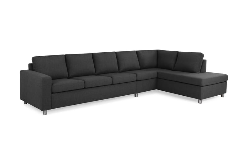 Crazy 5-personers Højrevendt L-formet Chaiselongsofa i Stof - Antracit - Møbler - Sofaer - Sofa med chaiselong