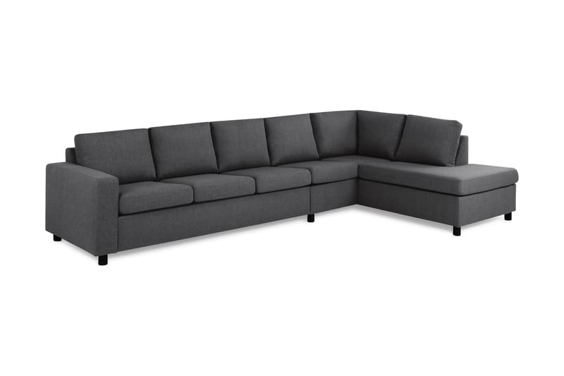 Crazy 5-personers Højrevendt L-formet Chaiselongsofa i Stof - Mørkegrå - Møbler - Sofaer - Sofa med chaiselong