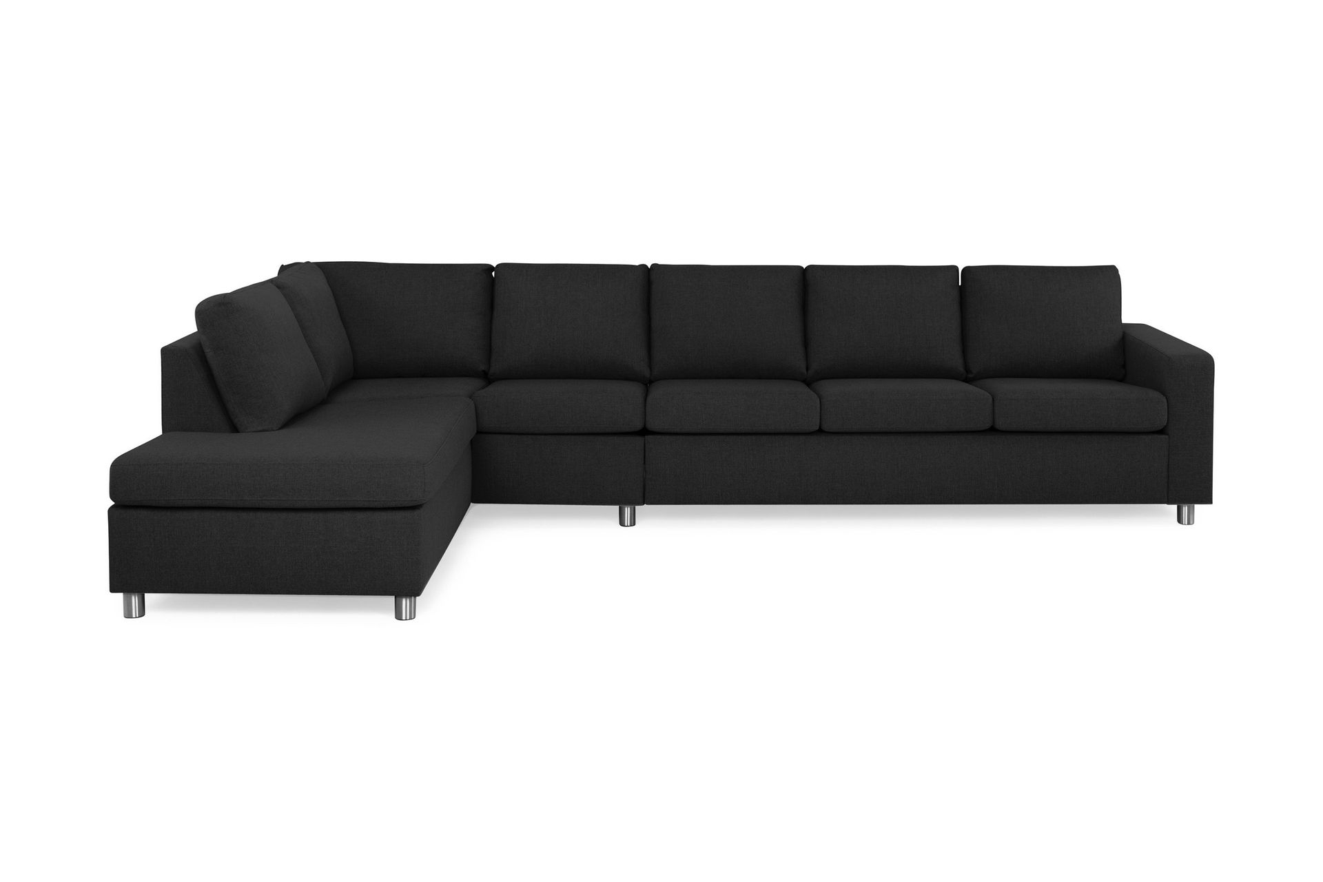 Crazy 5-personers Venstrevendt L-formet Chaiselongsofa i Stof - Antracit - Møbler - Sofaer - Sofa med chaiselong