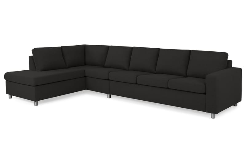 Crazy 5-personers Venstrevendt L-formet Chaiselongsofa i Stof - Antracit - Møbler - Sofaer - Sofa med chaiselong