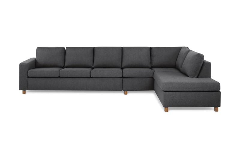 Crazy 5-personers Højrevendt L-formet Chaiselongsofa i Stof - Mørkegrå - Møbler - Sofaer - Sofa med chaiselong