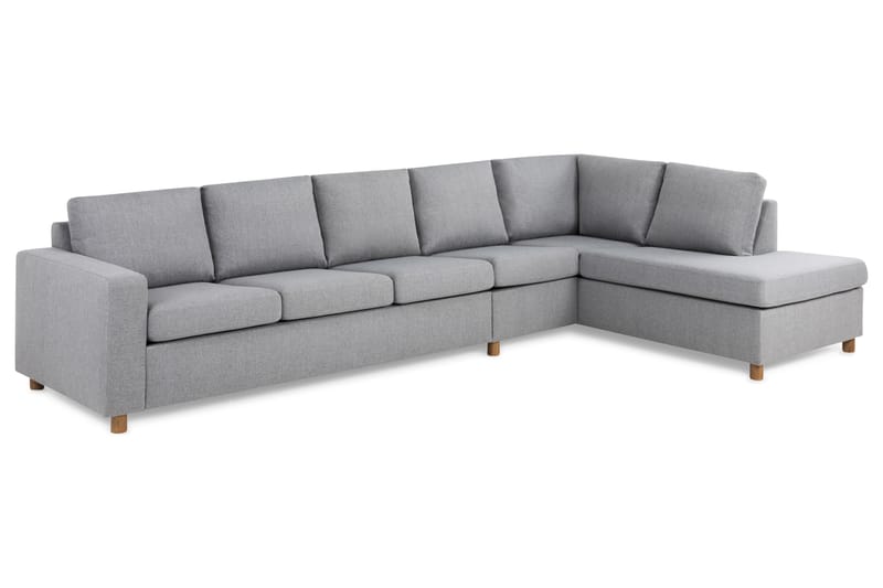Crazy 5-personers Højrevendt L-formet Chaiselongsofa i Stof - Grå - Møbler - Sofaer - Sofa med chaiselong