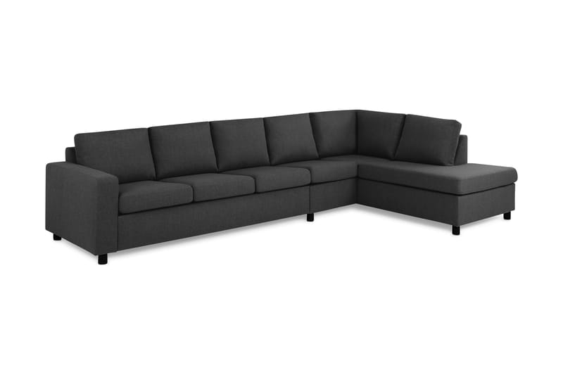 Crazy 5-personers Højrevendt L-formet Chaiselongsofa i Stof - Antracit - Møbler - Sofaer - Sofa med chaiselong