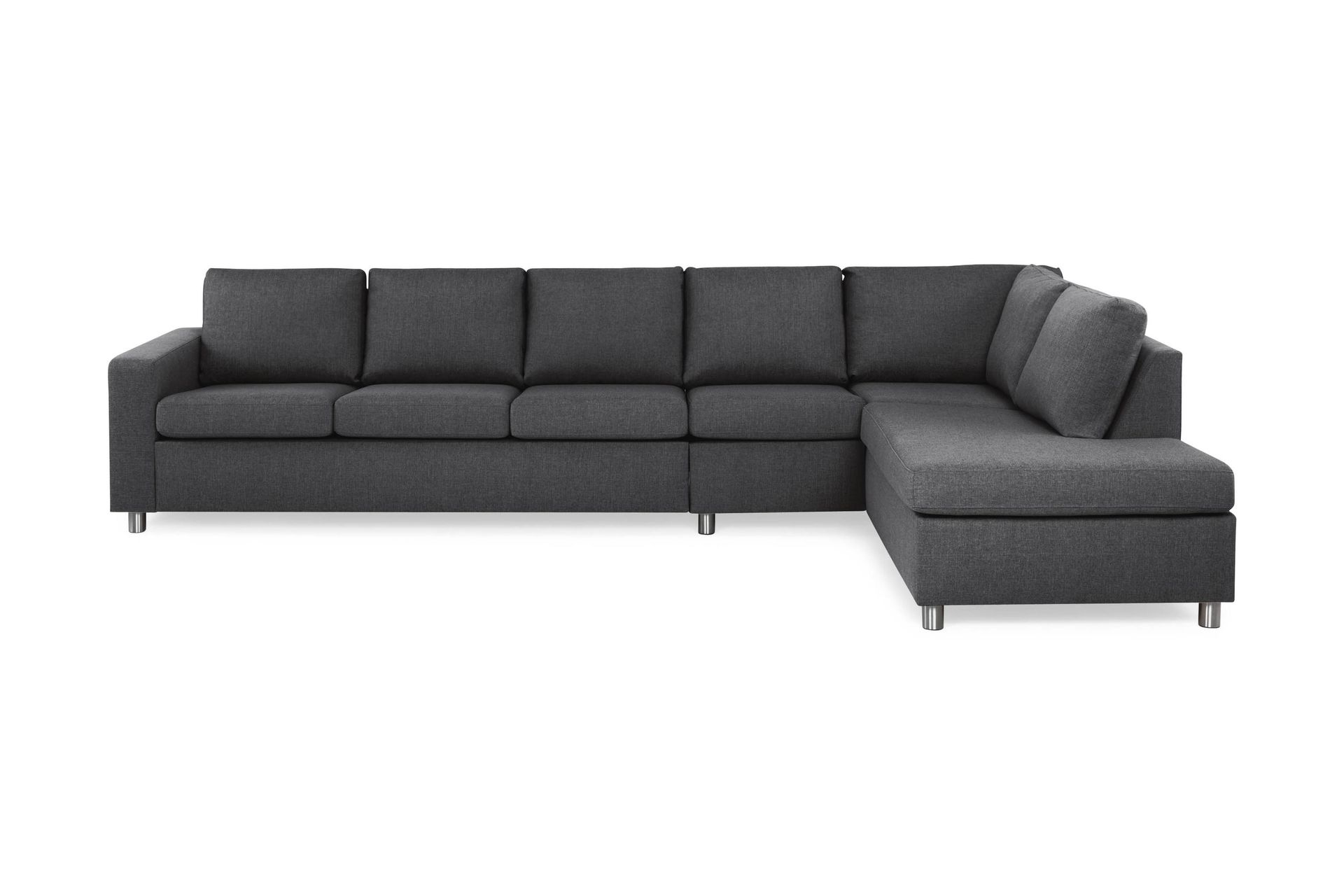 Crazy 5-personers Højrevendt L-formet Chaiselongsofa i Stof - Mørkegrå - Møbler - Sofaer - Sofa med chaiselong