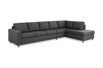 Crazy 5-personers Højrevendt L-formet Chaiselongsofa i Stof - Mørkegrå - Møbler - Sofaer - Sofa med chaiselong