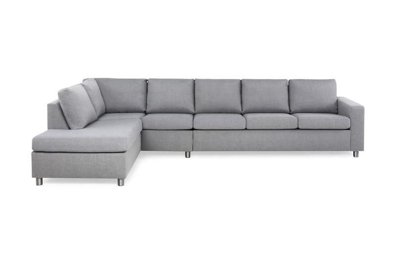 Crazy 5-personers Venstrevendt L-formet Chaiselongsofa i Stof - Grå - Møbler - Sofaer - Sofa med chaiselong