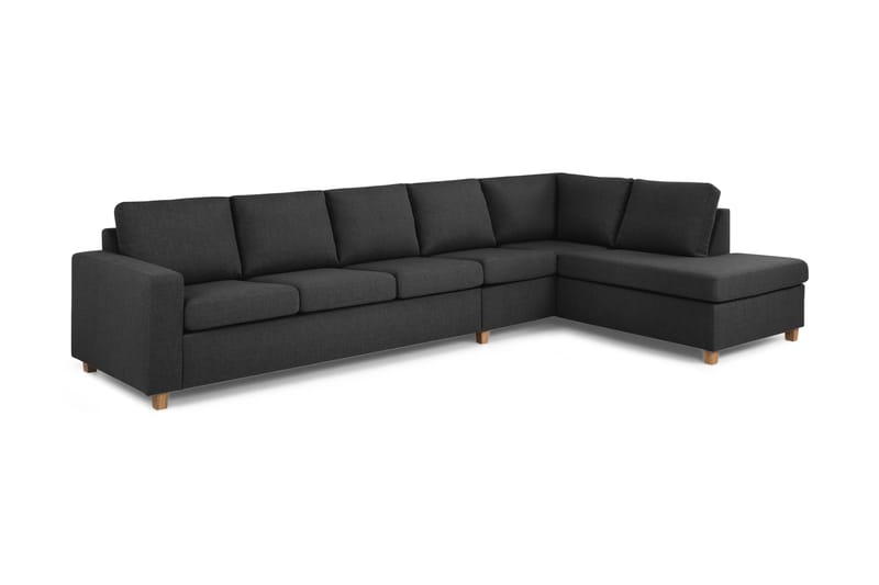 Crazy 5-personers Højrevendt L-formet Chaiselongsofa i Stof - Antracit - Møbler - Sofaer - Sofa med chaiselong