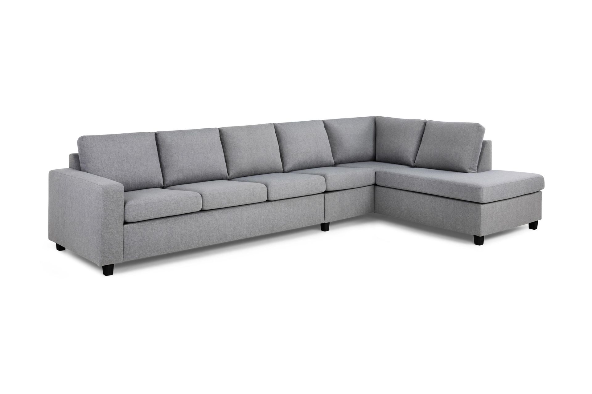 Crazy 5-personers Højrevendt L-formet Chaiselongsofa i Stof - Grå - Møbler - Sofaer - Sofa med chaiselong