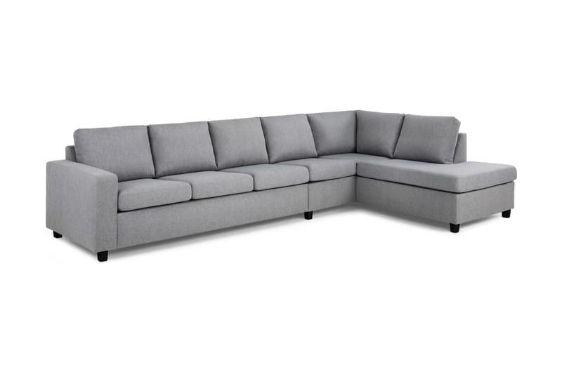 Crazy 5-personers Højrevendt L-formet Chaiselongsofa i Stof - Grå - Møbler - Sofaer - Sofa med chaiselong