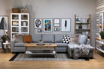 Crazy 5-personers Højrevendt L-formet Chaiselongsofa i Stof - Grå - Møbler - Sofaer - Sofa med chaiselong