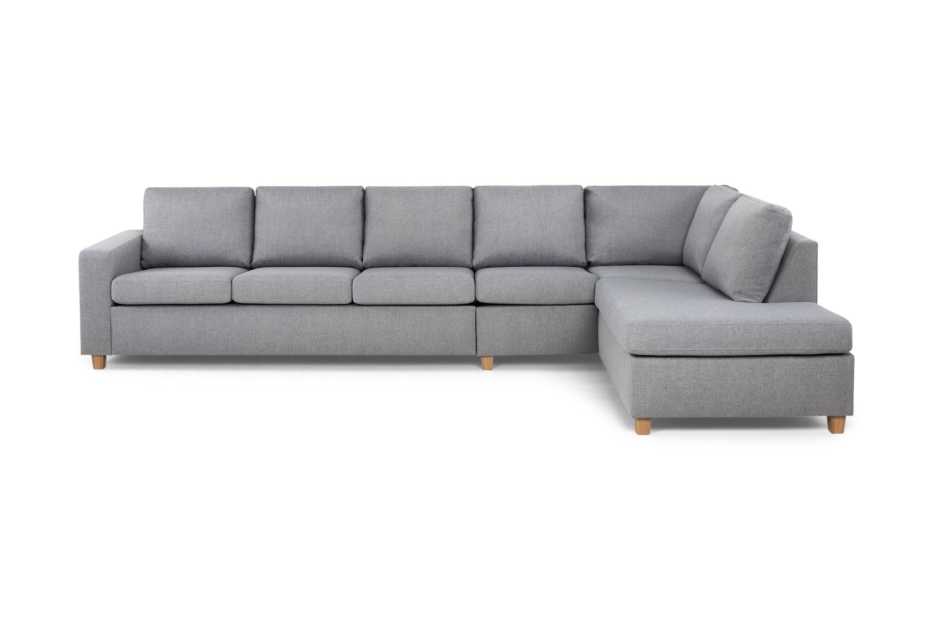 Crazy 5-personers Højrevendt L-formet Chaiselongsofa i Stof - Grå - Møbler - Sofaer - Sofa med chaiselong