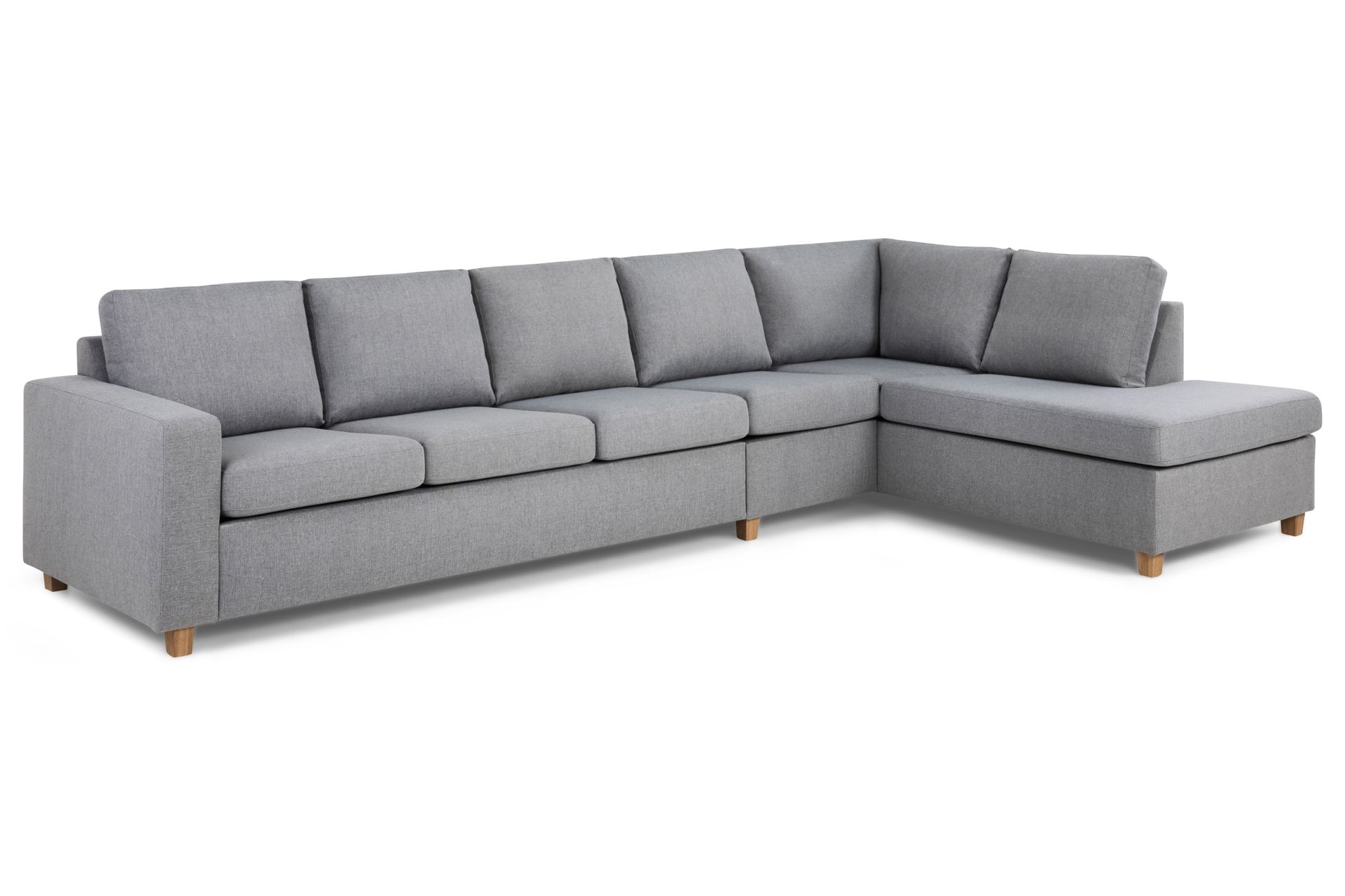 Crazy 5-personers Højrevendt L-formet Chaiselongsofa i Stof - Grå - Møbler - Sofaer - Sofa med chaiselong