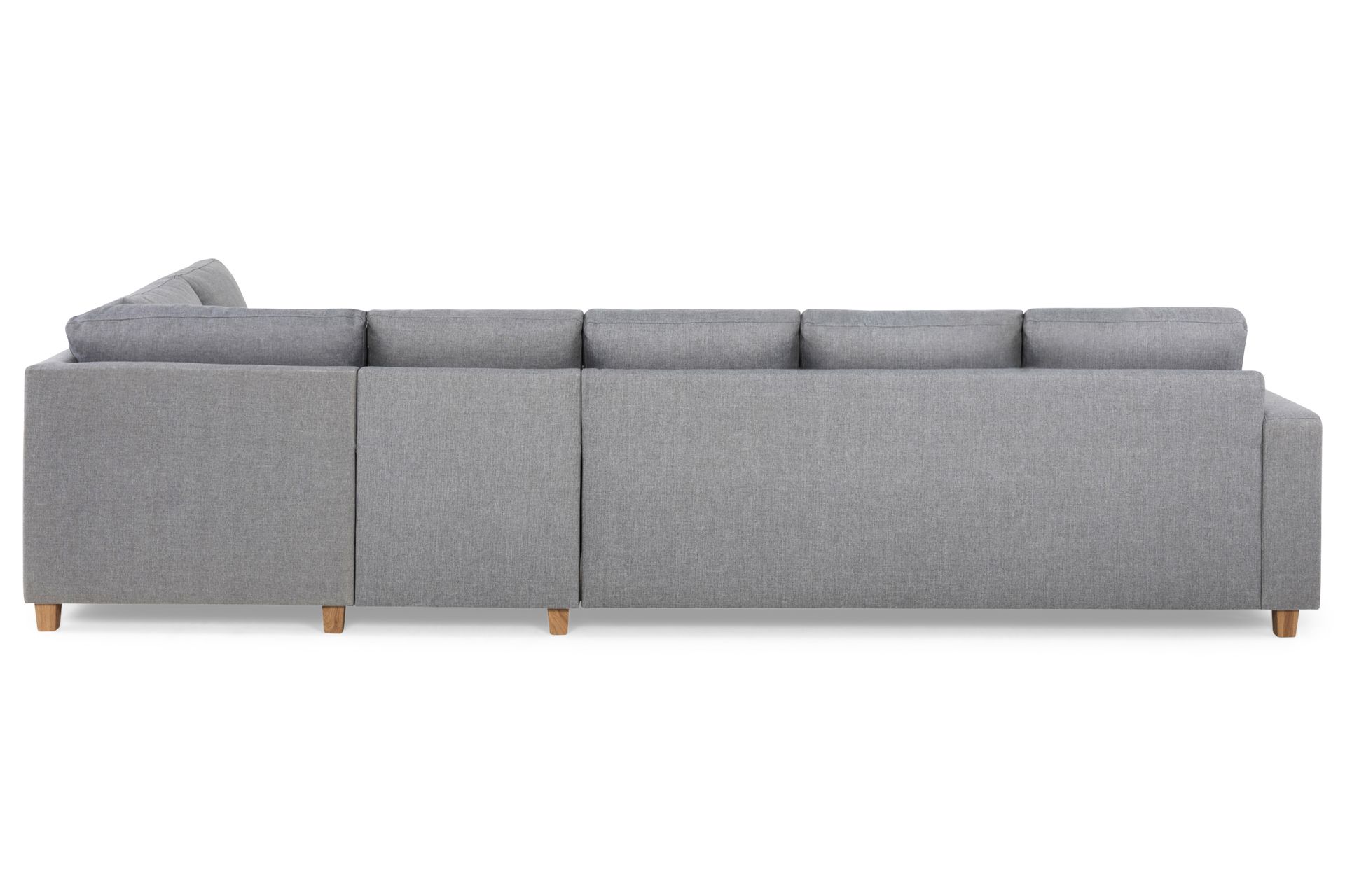 Crazy 5-personers Højrevendt L-formet Chaiselongsofa i Stof - Grå - Møbler - Sofaer - Sofa med chaiselong