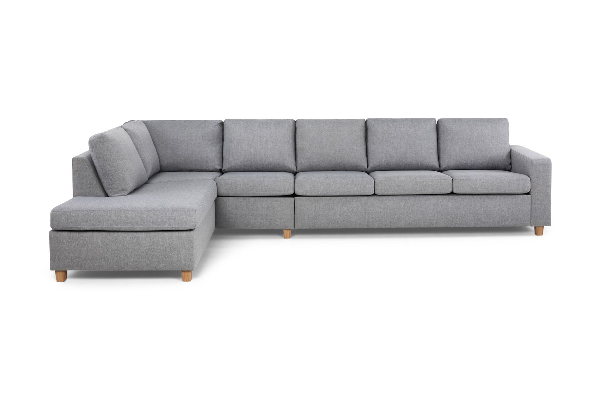 Crazy 5-personers Venstrevendt L-formet Chaiselongsofa i Stof - Grå - Møbler - Sofaer - Sofa med chaiselong